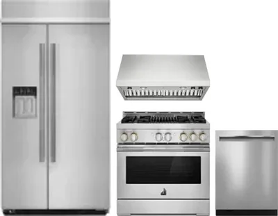 4 Piece Package Includes Refrigerator, Range, Hood And Dishwasher