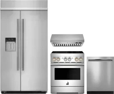 4 Piece Package Includes Refrigerator, Range, Hood And Dishwasher