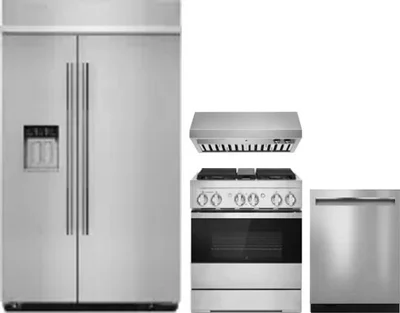 4 Piece Package Includes Refrigerator, Range, Hood And Dishwasher