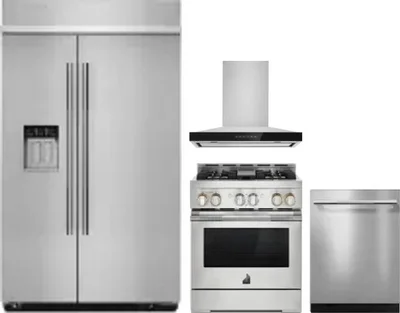 4 Piece Package Includes Refrigerator, Range, Hood And Dishwasher