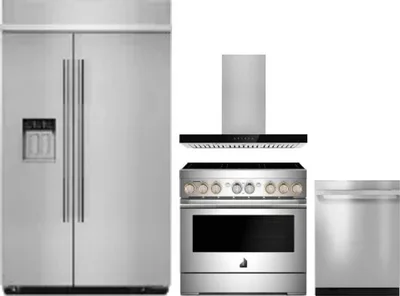 4 Piece Package Includes Refrigerator, Range, Hood And Dishwasher