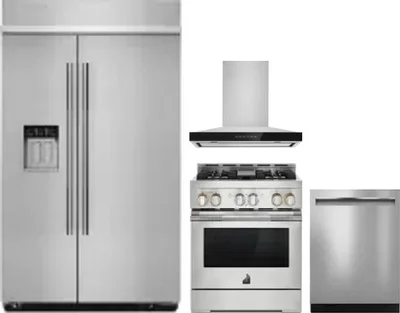 4 Piece Package Includes Refrigerator, Range, Hood And Dishwasher