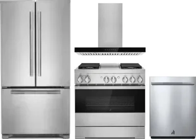 4 Piece Package Includes Refrigerator, Range, Hood And Dishwasher