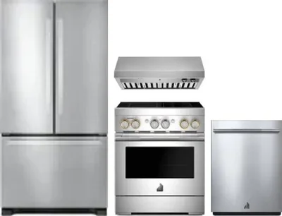 4 Piece Package Includes Refrigerator, Range, Hood And Dishwasher