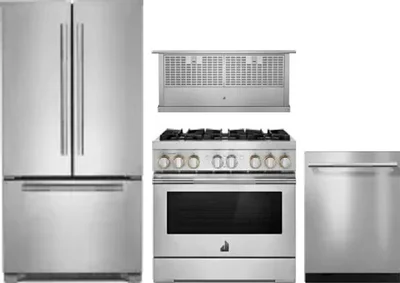 4 Piece Package Includes Refrigerator, Range, Hood And Dishwasher