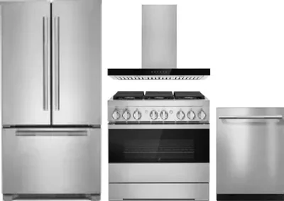4 Piece Package Includes Refrigerator, Range, Hood And Dishwasher