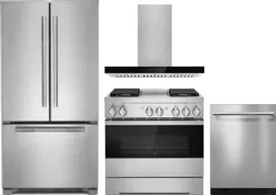 4 Piece Package Includes Refrigerator, Range, Hood And Dishwasher