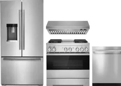 4 Piece Package Includes Refrigerator, Range, Hood And Dishwasher