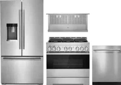 4 Piece Package Includes Refrigerator, Range, Hood And Dishwasher