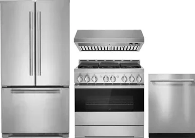 4 Piece Package Includes Refrigerator, Range, Hood And Dishwasher