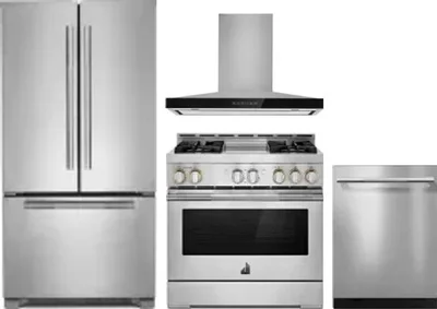 4 Piece Package Includes Refrigerator, Range, Hood And Dishwasher