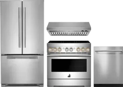 4 Piece Package Includes Refrigerator, Range, Hood And Dishwasher