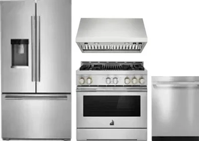 4 Piece Package Includes Refrigerator, Range, Hood And Dishwasher