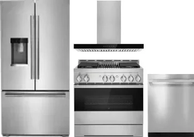 4 Piece Package Includes Refrigerator, Range, Hood And Dishwasher