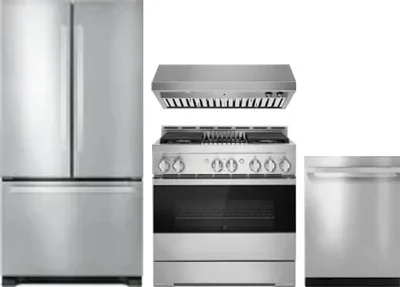 4 Piece Package Includes Refrigerator, Range, Hood And Dishwasher