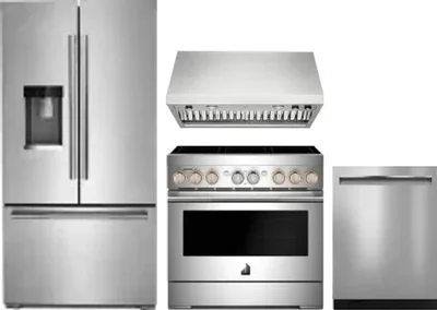 4 Piece Package Includes Refrigerator, Range, Hood And Dishwasher