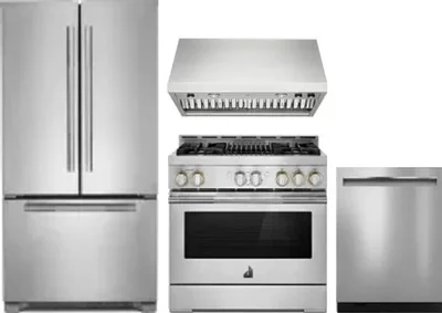4 Piece Package Includes Refrigerator, Range, Hood And Dishwasher