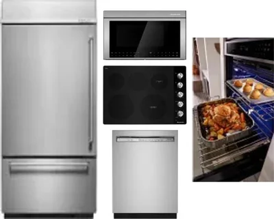 5 Piece Package Includes Refrigerator, Cooktop, Wall Oven, Microwave And Dishwasher