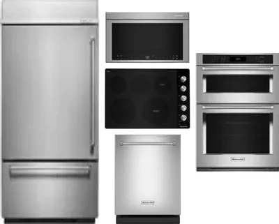 5 Piece Package Includes Refrigerator, Cooktop, Wall Oven, Microwave And Dishwasher