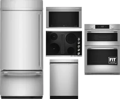 5 Piece Package Includes Refrigerator, Cooktop, Wall Oven, Microwave And Dishwasher