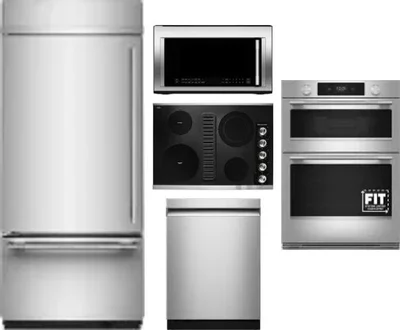 5 Piece Package Includes Refrigerator, Cooktop, Wall Oven, Microwave And Dishwasher