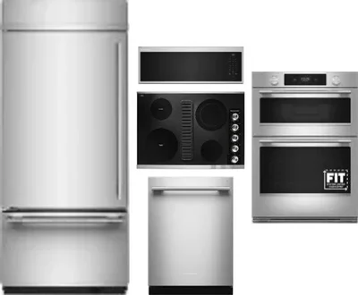 5 Piece Package Includes Refrigerator, Cooktop, Wall Oven, Microwave And Dishwasher