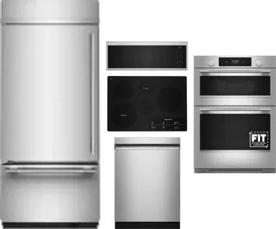 5 Piece Package Includes Refrigerator, Cooktop, Wall Oven, Microwave And Dishwasher