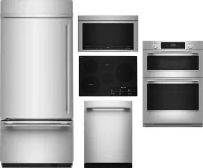 5 Piece Package Includes Refrigerator, Cooktop, Wall Oven, Microwave And Dishwasher
