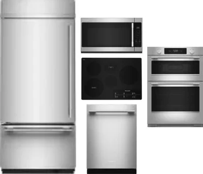 5 Piece Package Includes Refrigerator, Cooktop, Wall Oven, Microwave And Dishwasher