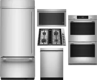 5 Piece Package Includes Refrigerator, Cooktop, Wall Oven, Microwave And Dishwasher