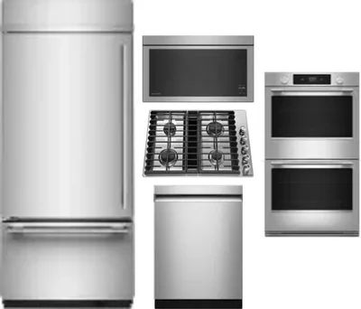 5 Piece Package Includes Refrigerator, Cooktop, Wall Oven, Microwave And Dishwasher