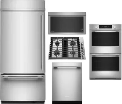 5 Piece Package Includes Refrigerator, Cooktop, Wall Oven, Microwave And Dishwasher