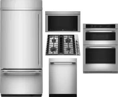 5 Piece Package Includes Refrigerator, Cooktop, Wall Oven, Microwave And Dishwasher