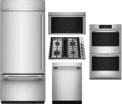 5 Piece Package Includes Refrigerator, Cooktop, Wall Oven, Microwave And Dishwasher