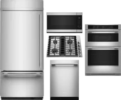 5 Piece Package Includes Refrigerator, Cooktop, Wall Oven, Microwave And Dishwasher