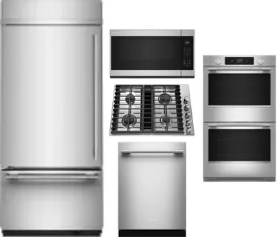 5 Piece Package Includes Refrigerator, Cooktop, Wall Oven, Microwave And Dishwasher