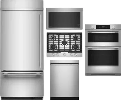 5 Piece Package Includes Refrigerator, Cooktop, Wall Oven, Microwave And Dishwasher