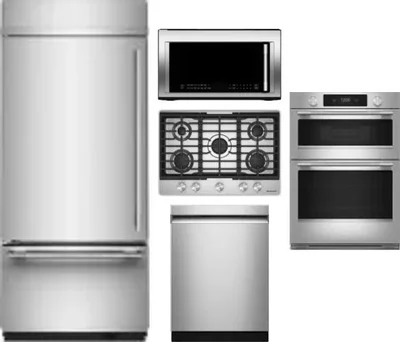 5 Piece Package Includes Refrigerator, Cooktop, Wall Oven, Microwave And Dishwasher