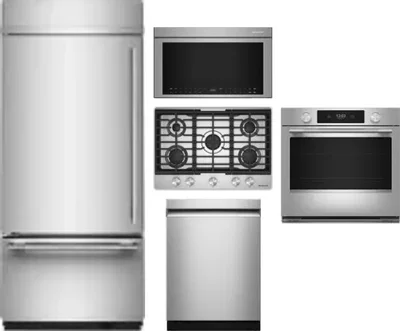 5 Piece Package Includes Refrigerator, Cooktop, Wall Oven, Microwave And Dishwasher
