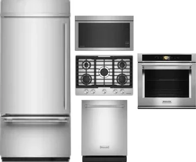 5 Piece Package Includes Refrigerator, Cooktop, Wall Oven, Microwave And Dishwasher