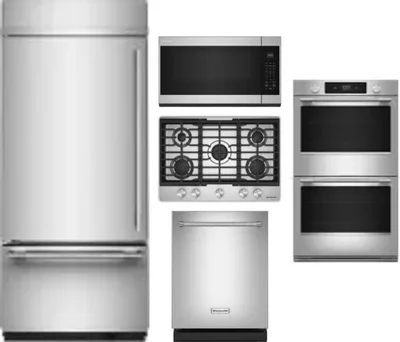 5 Piece Package Includes Refrigerator, Cooktop, Wall Oven, Microwave And Dishwasher