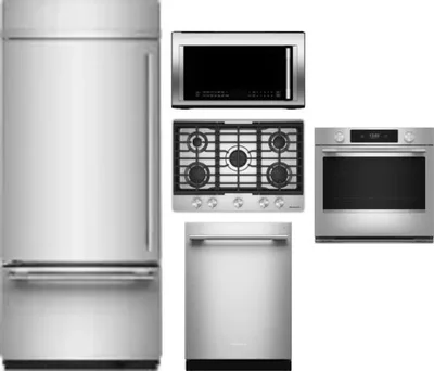 5 Piece Package Includes Refrigerator, Cooktop, Wall Oven, Microwave And Dishwasher