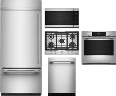 5 Piece Package Includes Refrigerator, Cooktop, Wall Oven, Microwave And Dishwasher