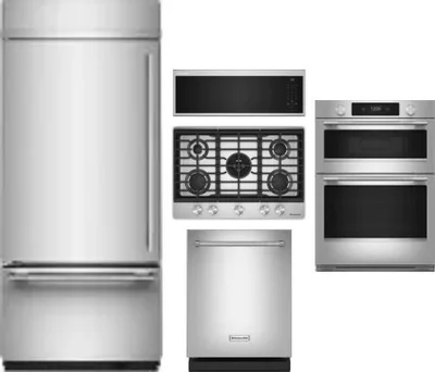 5 Piece Package Includes Refrigerator, Cooktop, Wall Oven, Microwave And Dishwasher