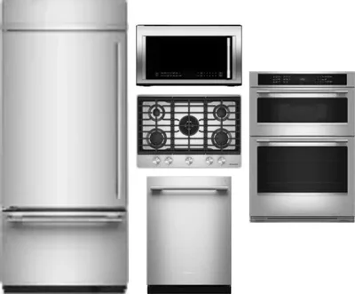 5 Piece Package Includes Refrigerator, Cooktop, Wall Oven, Microwave And Dishwasher