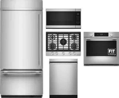 5 Piece Package Includes Refrigerator, Cooktop, Wall Oven, Microwave And Dishwasher