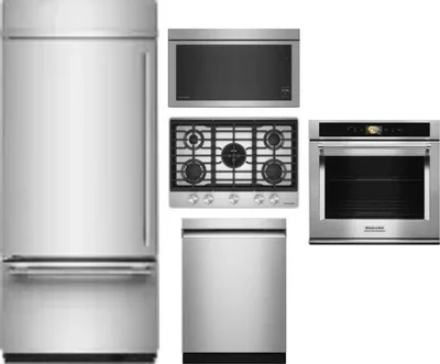 5 Piece Package Includes Refrigerator, Cooktop, Wall Oven, Microwave And Dishwasher