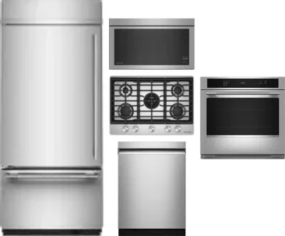 5 Piece Package Includes Refrigerator, Cooktop, Wall Oven, Microwave And Dishwasher