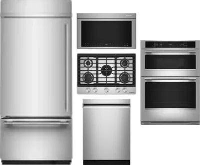 5 Piece Package Includes Refrigerator, Cooktop, Wall Oven, Microwave And Dishwasher