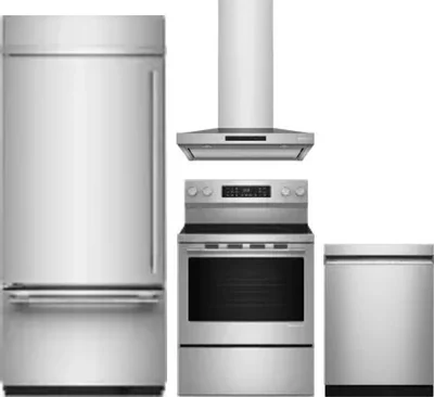 4 Piece Package Includes Refrigerator, Range, Hood And Dishwasher